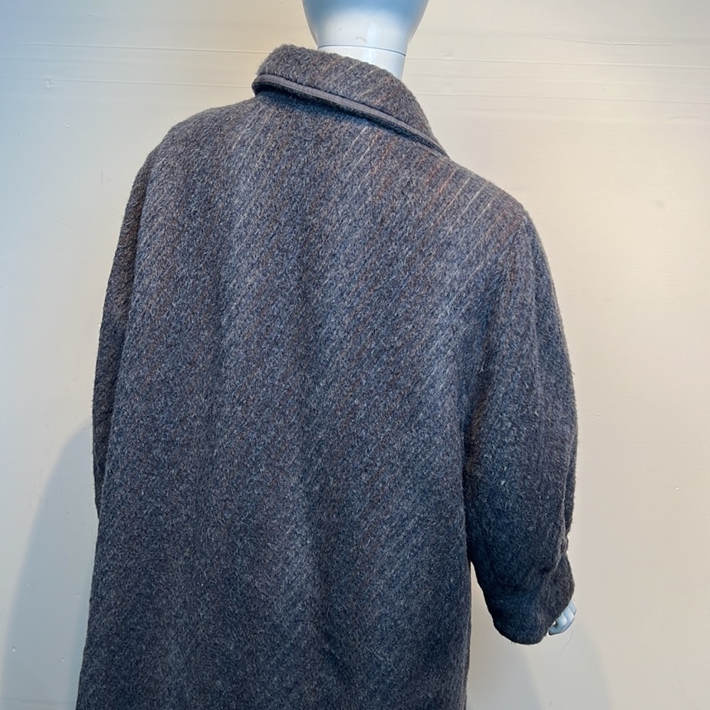 Woman’s Vtg Wool Grey Puffy Sleeves Size 2X Coat - Picture 10 of 14